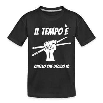 Il Tempo Quello Che Decido Io Strumento Drummstick - Kinder Premium Bio T-Shirt - Schwarz - Vorne
