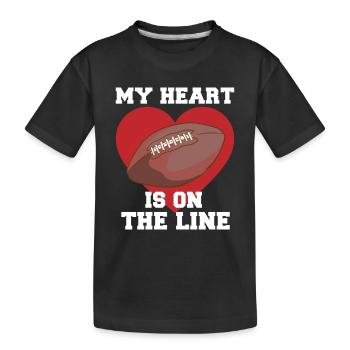 Mein Herz ist auf dem Spiel - Kinder Premium Bio T-Shirt - Schwarz - Vorne