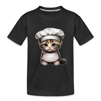 Chef Cat - Kids' Premium Organic T-Shirt - black - Front