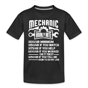 Mechanic Mechanic Hourly Rate - Kids' Premium Organic T-Shirt - black - Front