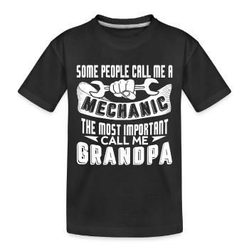 Mechanic Mechanic Grandpa - Kids' Premium Organic T-Shirt - black - Front