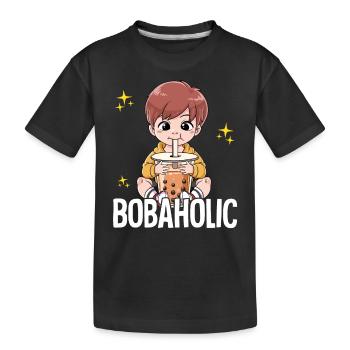 Bubble Tea Young Boba Tea Bobaholic - T-shirt bio Premium Enfant - noir - Devant