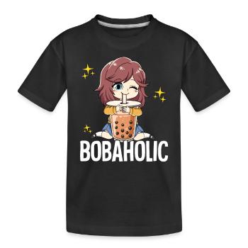 Bubble Tea Anime Girl Boba Tea Bobaholic - T-shirt bio Premium Enfant - noir - Devant
