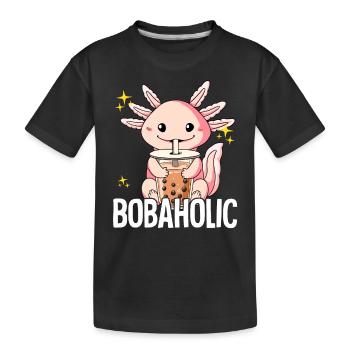 Bubble Tea Axolotl Boba Tea Bobaholic - T-shirt bio Premium Enfant - noir - Devant
