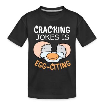 oeuf, oeufs, dicton drôle, jeu de mots oeuf citant une blague - T-shirt bio Premium Enfant - noir - Devant