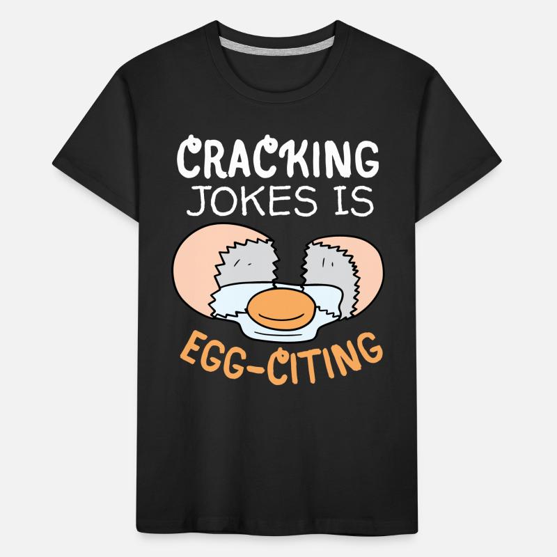 Egg, Eggs, Funny Saying, Pun Egg-citing Joke Kids' Premium Organic T-Shirt