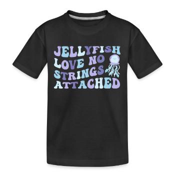 Quallen Qualle Ozean Meeresbewohner Motiv - Kinder Premium Bio T-Shirt - Schwarz - Vorne