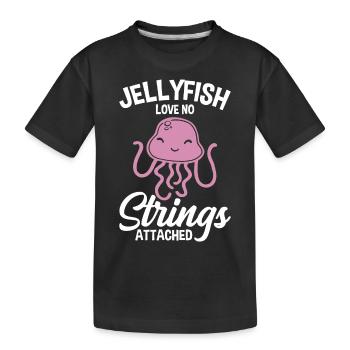 Quallen Qualle Ozean Meeresbewohner Motiv - Kinder Premium Bio T-Shirt - Schwarz - Vorne