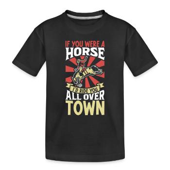 Cowboy Barn Bull Rider Rodéo Country Western - T-shirt bio Premium Enfant - noir - Devant