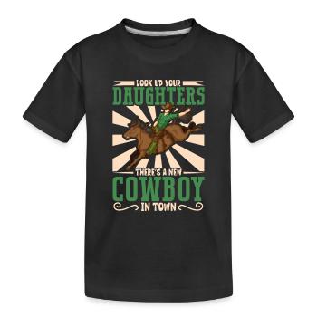 Cowboy Barn Bull Rider Rodeo Country Western - T-shirt bio Premium Enfant - noir - Devant