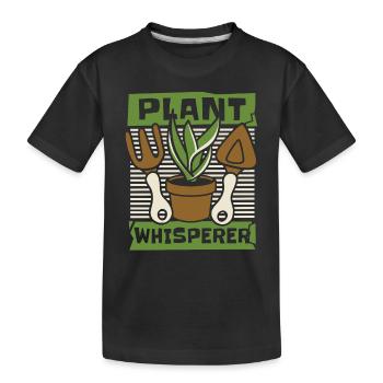 Plant Whisperer allotment garden allotment garden - Kids' Premium Organic T-Shirt - black - Front