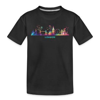 Londoner Skyline London - Kids' Premium Organic T-Shirt - black - Front