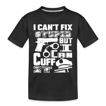 Police Officer Police Officer Can Cuff It - Kids' Premium Organic T-Shirt - black - Front