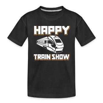 Happy Train Show - Kids' Premium Organic T-Shirt - black - Front