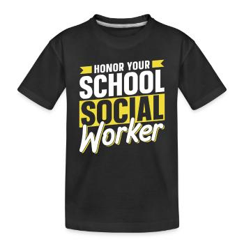 Ehre Deinen Schulsozialarbeiter Schulsozialarbeit - Kinder Premium Bio T-Shirt - Schwarz - Vorne
