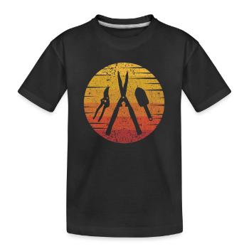Retro horticulture allotment garden allotment garden - Kids' Premium Organic T-Shirt - black - Front