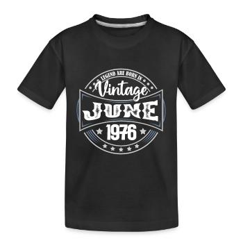 1976 Juni. Geburtstagsgeschenk Juni 1976. Juni - Kinder Premium Bio T-Shirt - Schwarz - Vorne