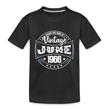 1966 Juni. Geburtstagsgeschenk Juni 1966. Juni. - Kinder Premium Bio T-Shirt - Schwarz - Vorne