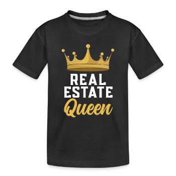 Real Estate Queen Immobilienmaklerin - Kinder Premium Bio T-Shirt - Schwarz - Vorne