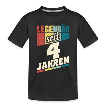 4. Geburtstag Legendär Seit 4 Jahren Legende 4 - Kinder Premium Bio T-Shirt - Schwarz - Vorne