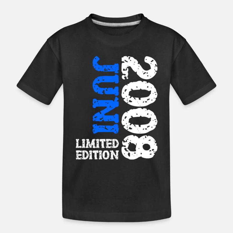 2008 Juni Limited Edition Geburtstag Geschenk - Kinder Premium Bio T-Shirt - Schwarz