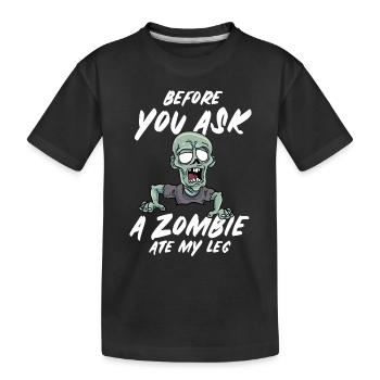 Ein Bein Witz Humor Geschenk - Kinder Premium Bio T-Shirt - Schwarz - Vorne
