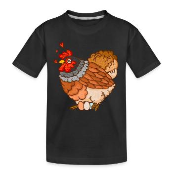 Huhn Hühnerrasse Grünleger Eier Hühnerzüchter - Kinder Premium Bio T-Shirt - Schwarz - Vorne