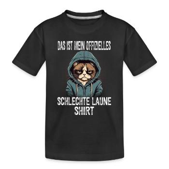 Lustiger Spruch Katze Sarkasmus Schlechte Laune - Kinder Premium Bio T-Shirt - Schwarz - Vorne