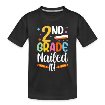 Zweite Klasse Volltreffer Zweitklässler Lehrer - Kinder Premium Bio T-Shirt - Schwarz - Vorne
