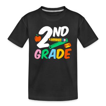Zweite Klasse Zweitklässler Lehrer Schüler Schule - Kinder Premium Bio T-Shirt - Schwarz - Vorne