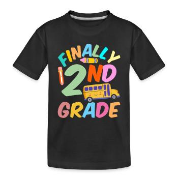 Endlich Zweite Klasse Lehrer Schule Zweitklässler - Kinder Premium Bio T-Shirt - Schwarz - Vorne