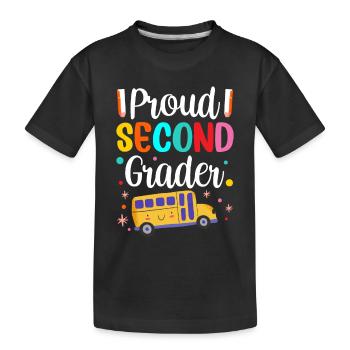 Stolzer Zweitklässler Lehrer Schule Zweite Klasse - Kinder Premium Bio T-Shirt - Schwarz - Vorne