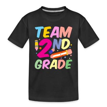 Team Zweite Klasse Lehrer Zweitklässler Schule - Kinder Premium Bio T-Shirt - Schwarz - Vorne
