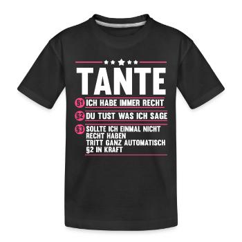 Marraine Tante - T-shirt bio Premium Enfant - noir - Devant