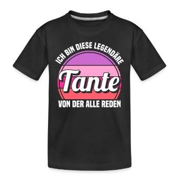 Patentante Tante - Kinder Premium Bio T-Shirt - Schwarz - Vorne