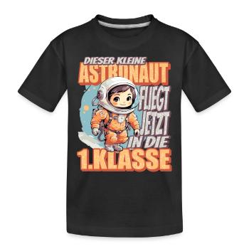 Dieser Kleine Astronaut fliegt jetzt in die erste - Kinder Premium Bio T-Shirt - Schwarz - Vorne