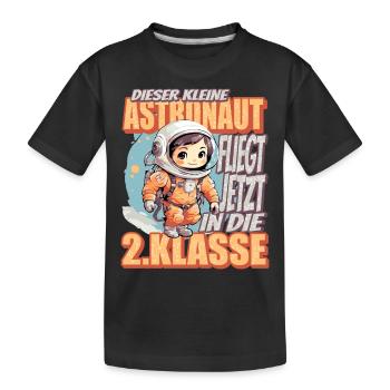 Dieser Kleine Astronaut fliegt jetzt in die - Kinder Premium Bio T-Shirt - Schwarz - Vorne