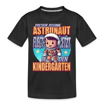 Dieser Kleine Astronaut fliegt jetzt in den - Kinder Premium Bio T-Shirt - Schwarz - Vorne
