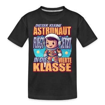 Dieser Kleine Astronaut fliegt jetzt in die - Kinder Premium Bio T-Shirt - Schwarz - Vorne