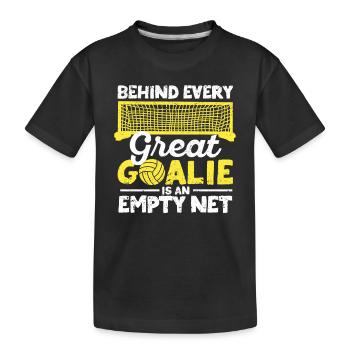 Derrière chaque bon gardien de but se trouve un filet vide - T-shirt bio Premium Enfant - noir - Devant