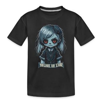 Une écolière gothique trop goule pour l’école - T-shirt bio Premium Enfant - noir - Devant