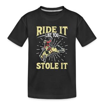 Cowboy Barn Bull Rider Rodéo Country Western - T-shirt bio Premium Enfant - noir - Devant