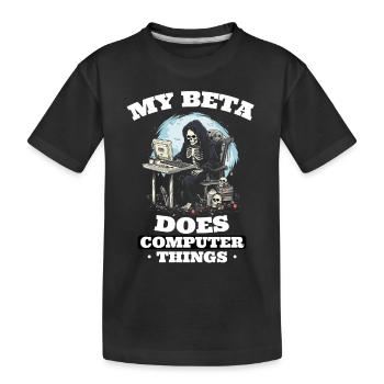 Ma bêta fait des programmeurs informatiques - T-shirt bio Premium Enfant - noir - Devant