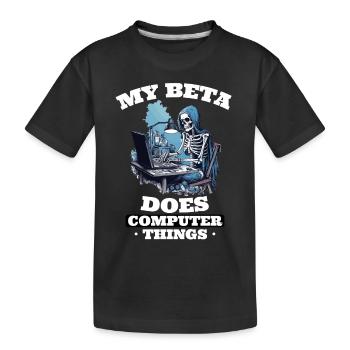 Mein Beta macht Computerdinge Programmierer - Kinder Premium Bio T-Shirt - Schwarz - Vorne