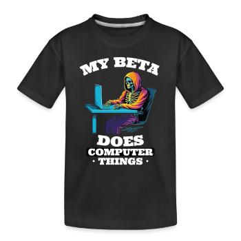 Mein Beta macht Computerdinge Programmierer - Kinder Premium Bio T-Shirt - Schwarz - Vorne