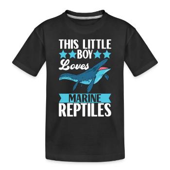 Mosasaurus Dinosaurier - Kinder Premium Bio T-Shirt - Schwarz - Vorne