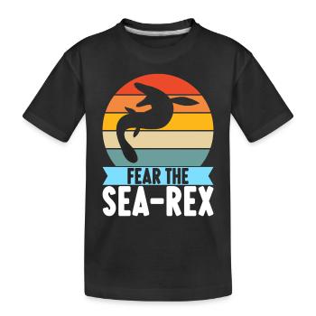 Mosasaurus Dinosaurier - Kinder Premium Bio T-Shirt - Schwarz - Vorne