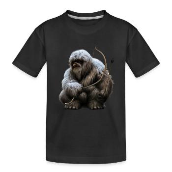 Yéti avec arc et flèches - T-shirt bio Premium Enfant - noir - Devant