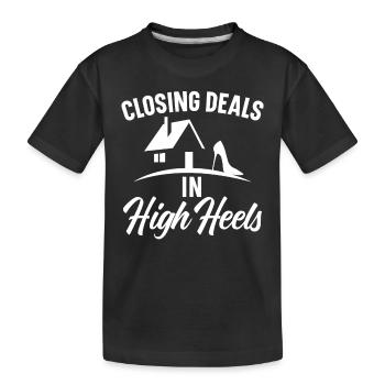 Abschluss von Geschäften in High Heels Immobilienm - Kinder Premium Bio T-Shirt - Schwarz - Vorne