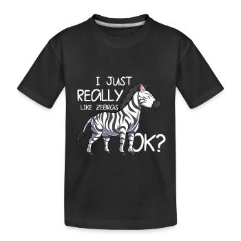 Zebra - Kinder Premium Bio T-Shirt - Schwarz - Vorne
